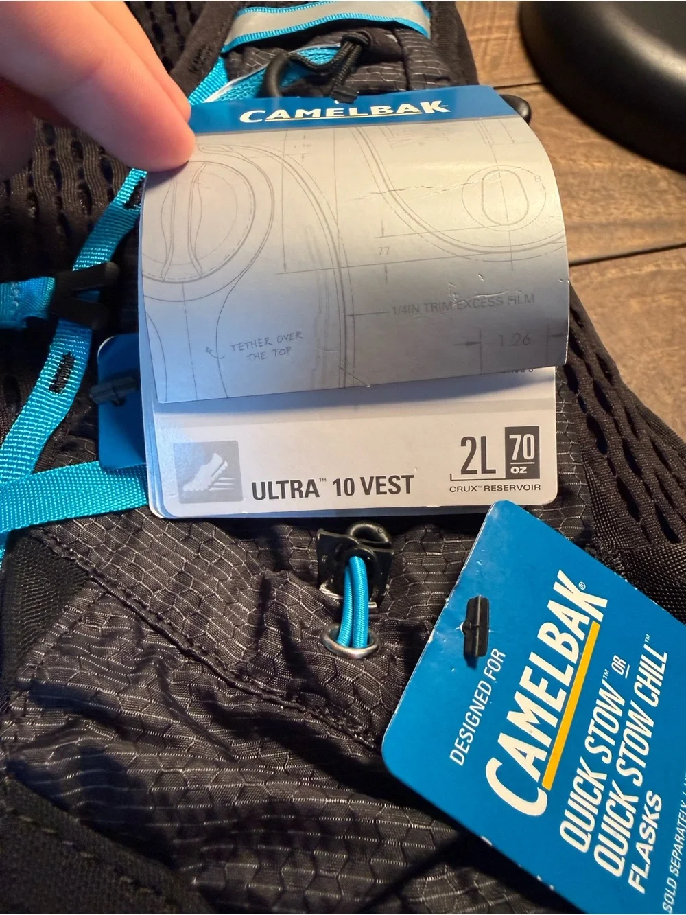 CamelBak Black Backpack with Blue Accents and Hydration Tube